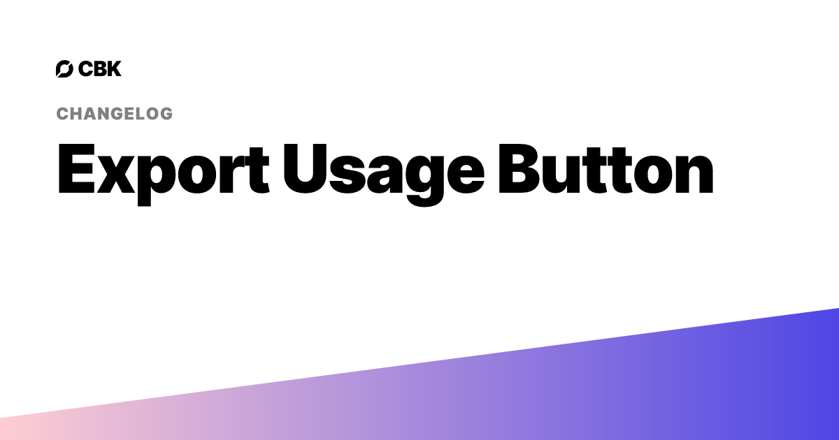 Export Usage Button