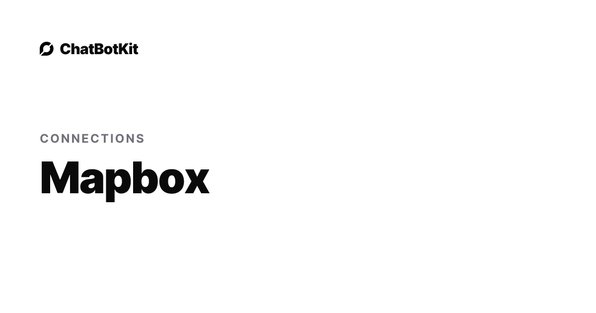 Mapbox MCP - Model Context Protocol Integration