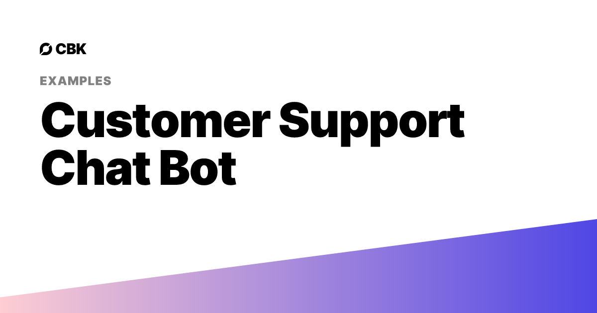 Customer Support Chat Bot | AI ChatBot