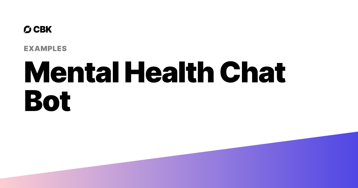 Mental Health Chat Bot | AI ChatBot