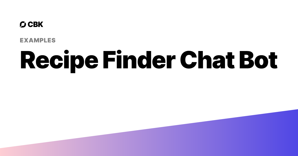 Recipe Finder Chat Bot | AI ChatBot