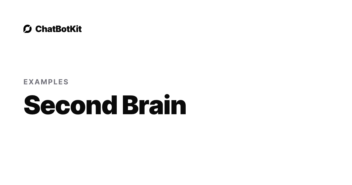Second Brain | AI ChatBot