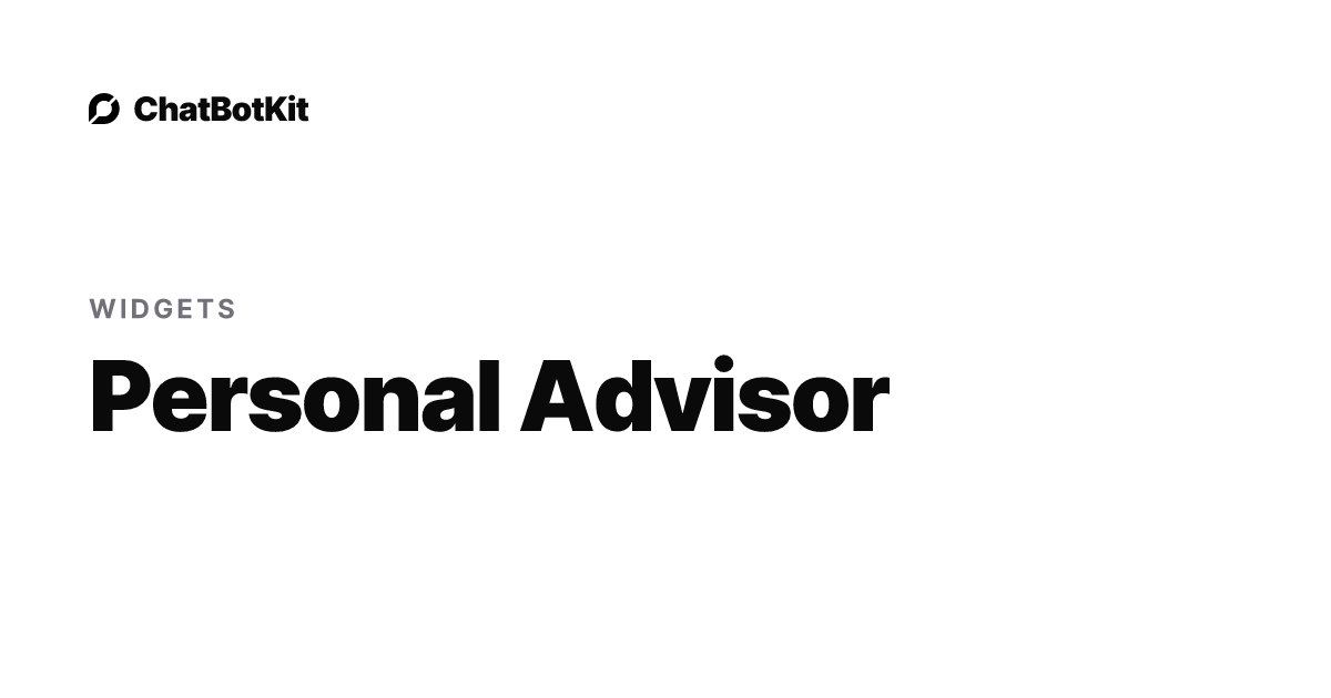 Personal Advisor